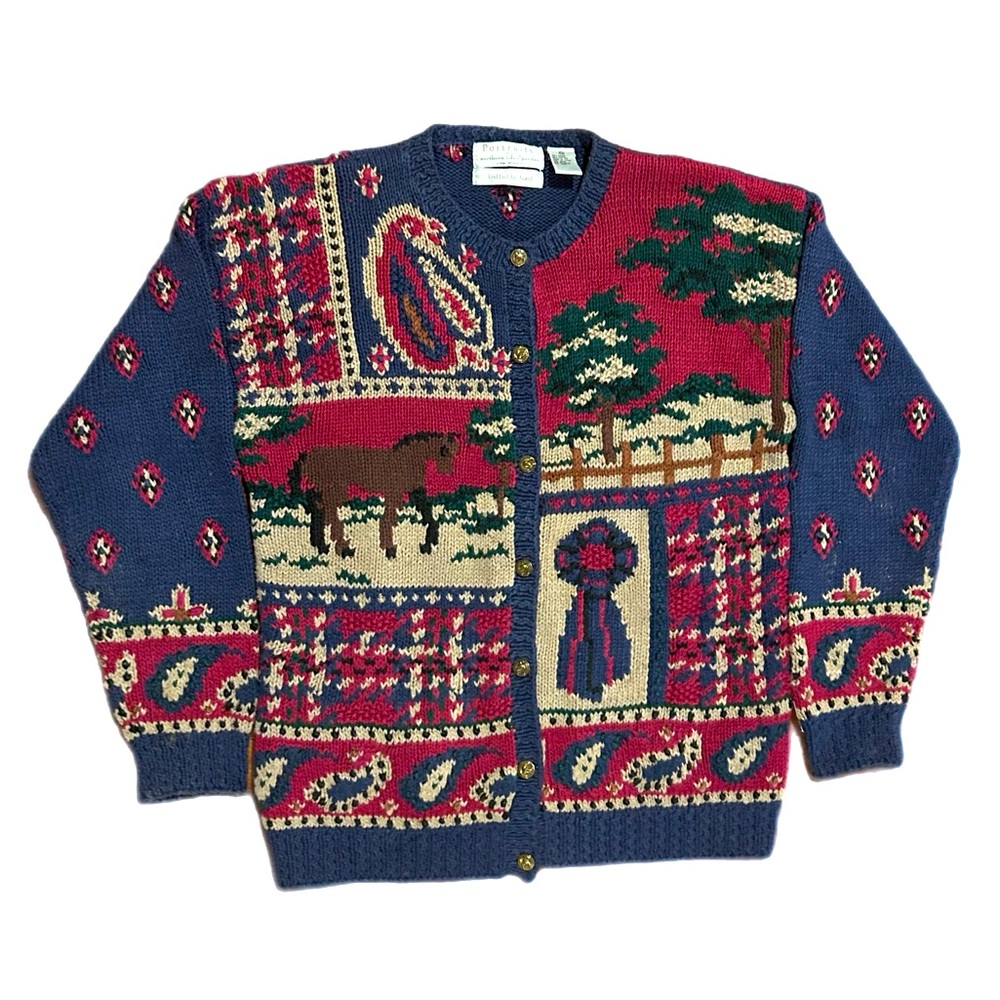 Vintage Portraits by Northern Isles Equestrian embroidered Sweater